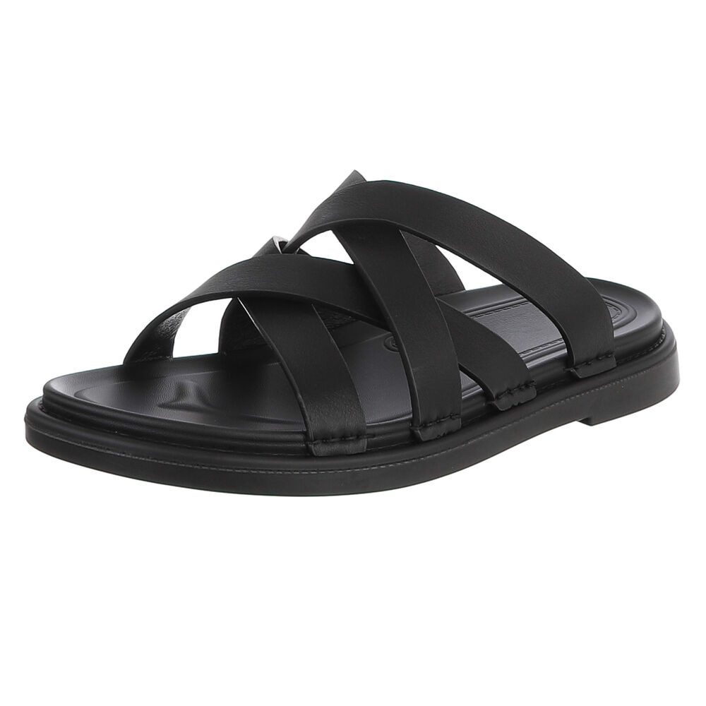 Coolwalk Damen Sandalenschuh mit Kreuzriemen und Komfortsohle Sandale (91918024) Flach Sandalen in Schwarz