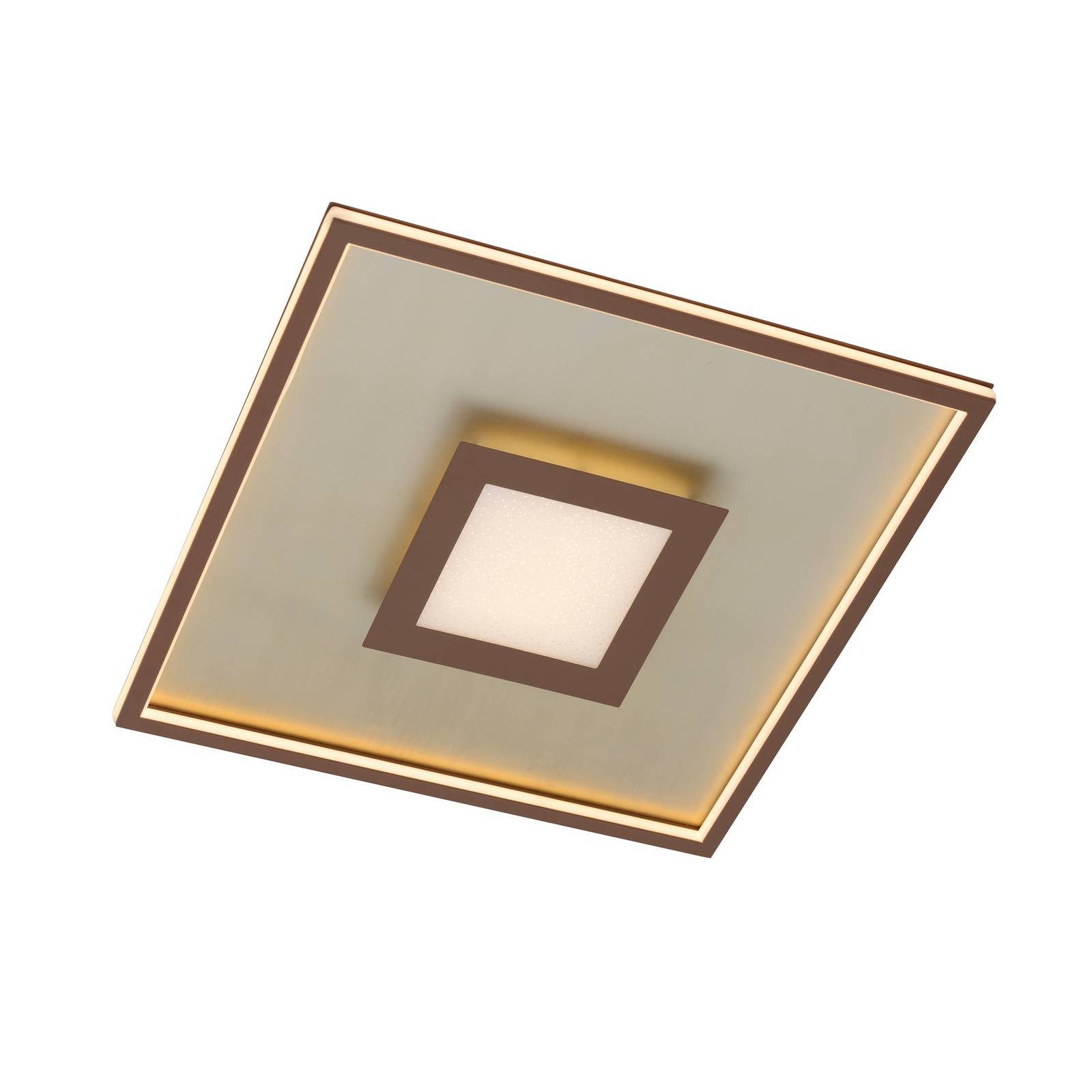 Lindby Deckenleuchten Pekela, LED, Metall, Braun warmweiß IP20 mit Fernbedi günstig online kaufen