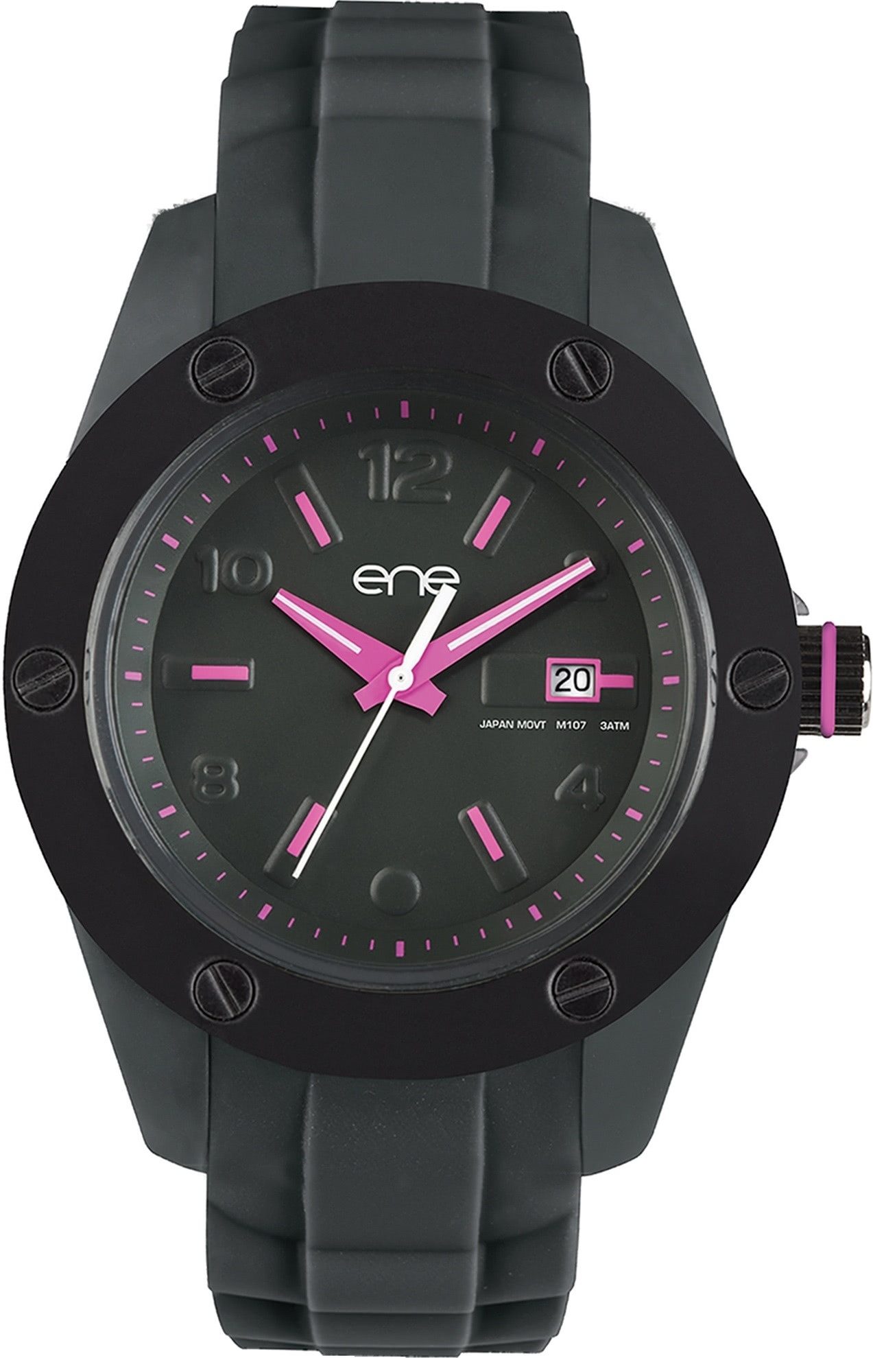 Ene Quarzuhr eneWatch Damen Uhr Fashion E72579 Silikon, (Analoguhr), Damenuhr rund, groß (ca. 42mm) Silikonarmband, Fashion-Style