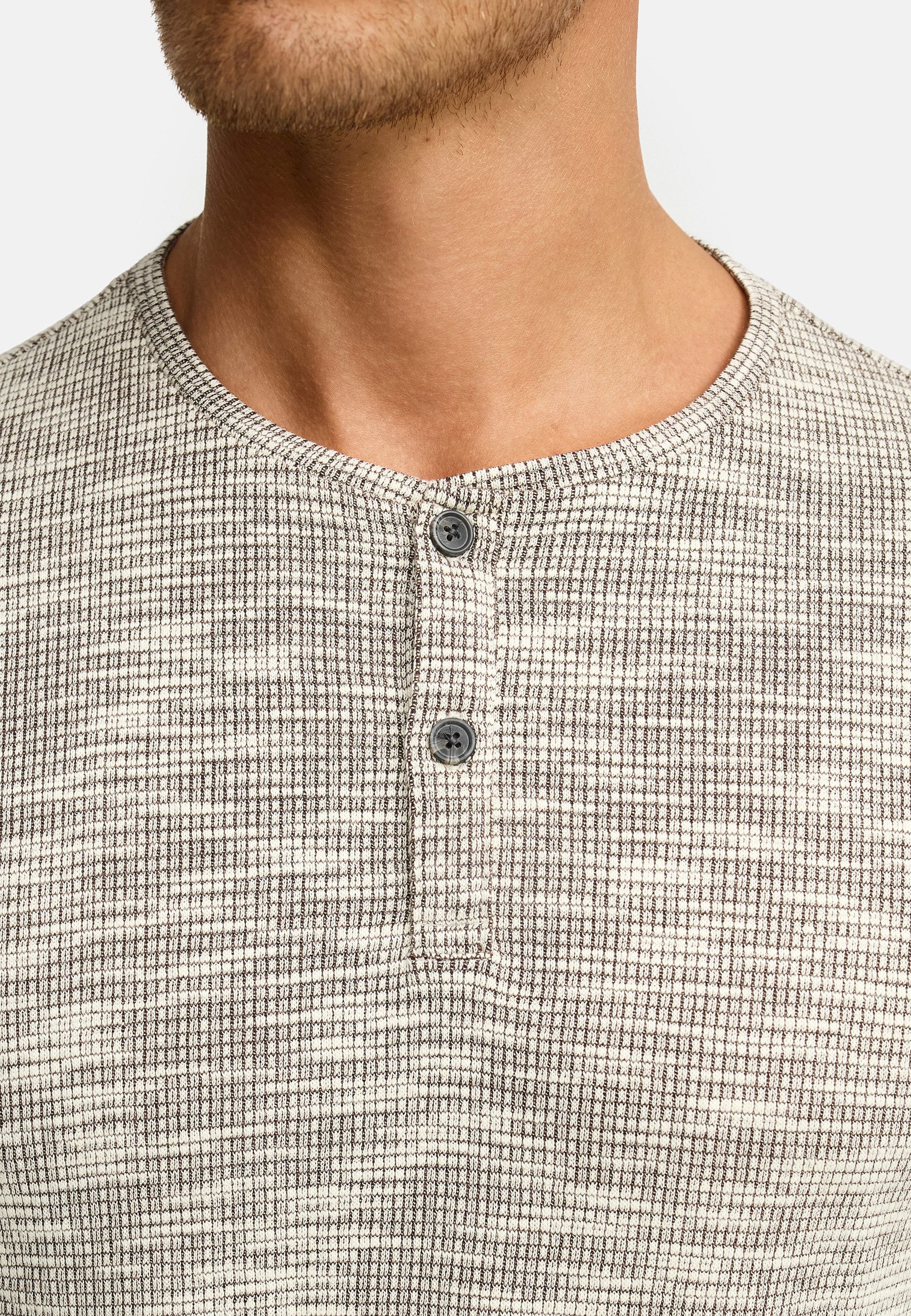 INDICODE Langarmshirt Herren INVitus Shirt Langarm Herrenshirt Strukturiertes Henleyshirt mit Knopfleiste – Bild 4 von 5
