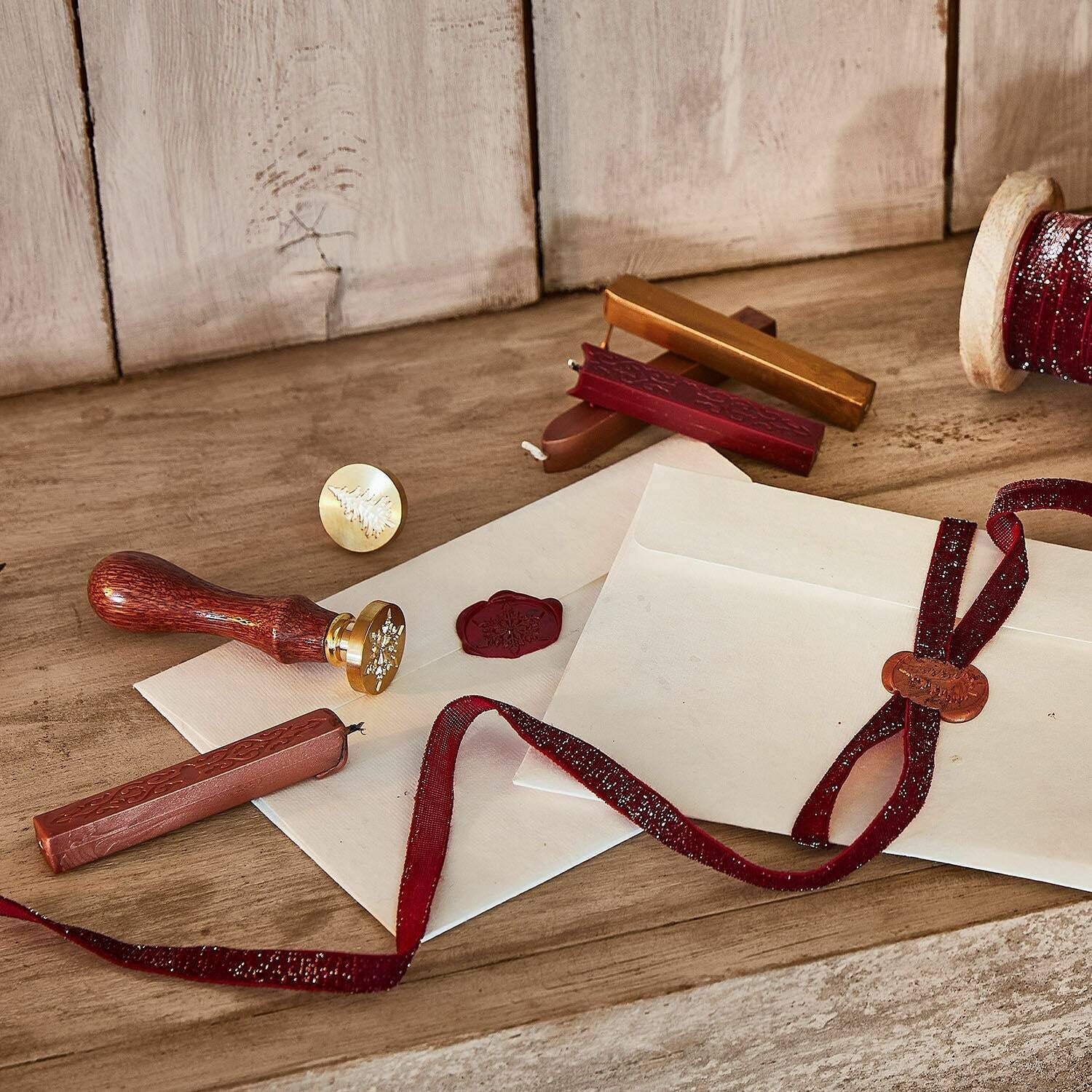 Mirabeau Geschenkband Siegelwachs 12er Set Movique braun/rot/gold