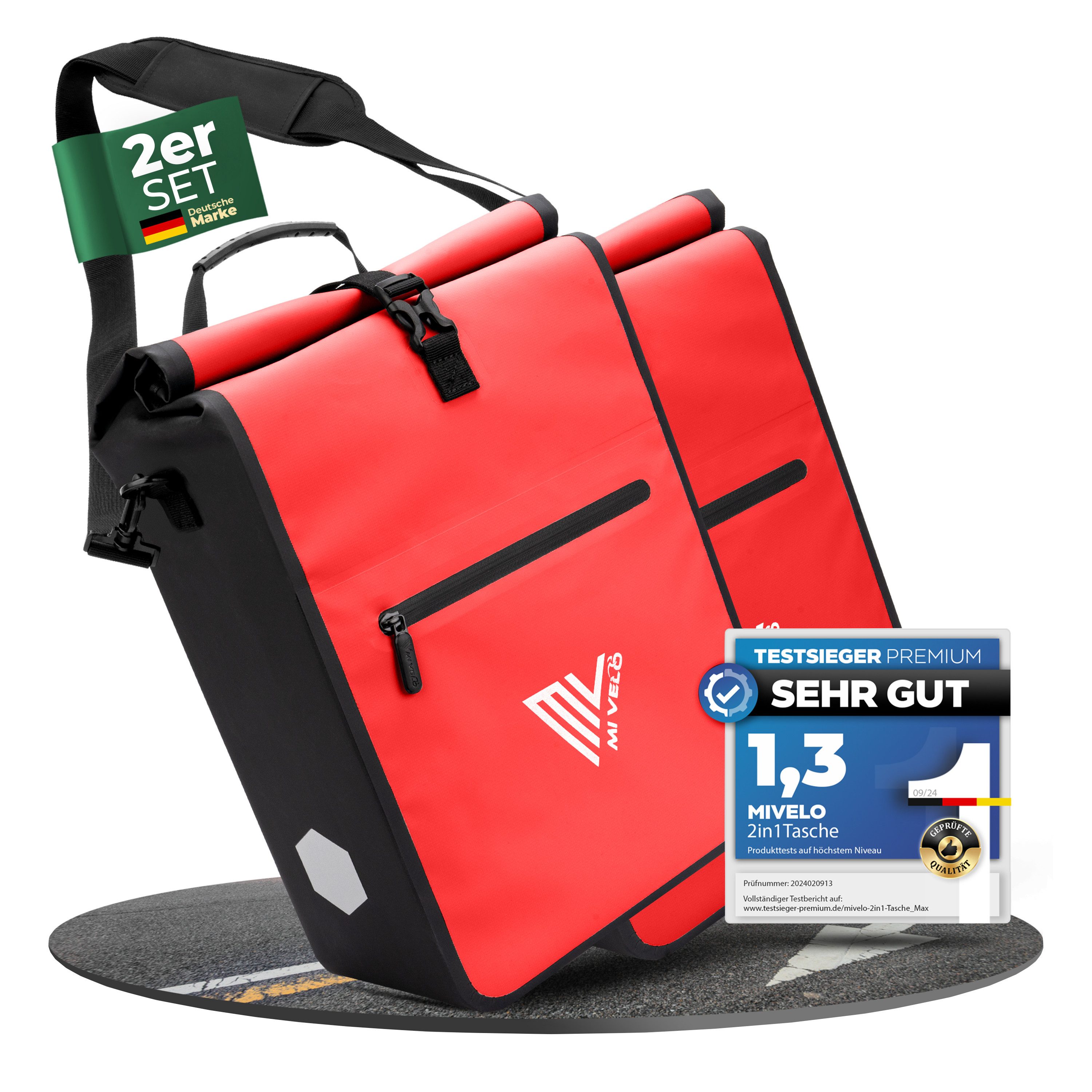 Fahrradtasche 2in1 Gepäckträgertasche für Fahrrad wasserdicht
