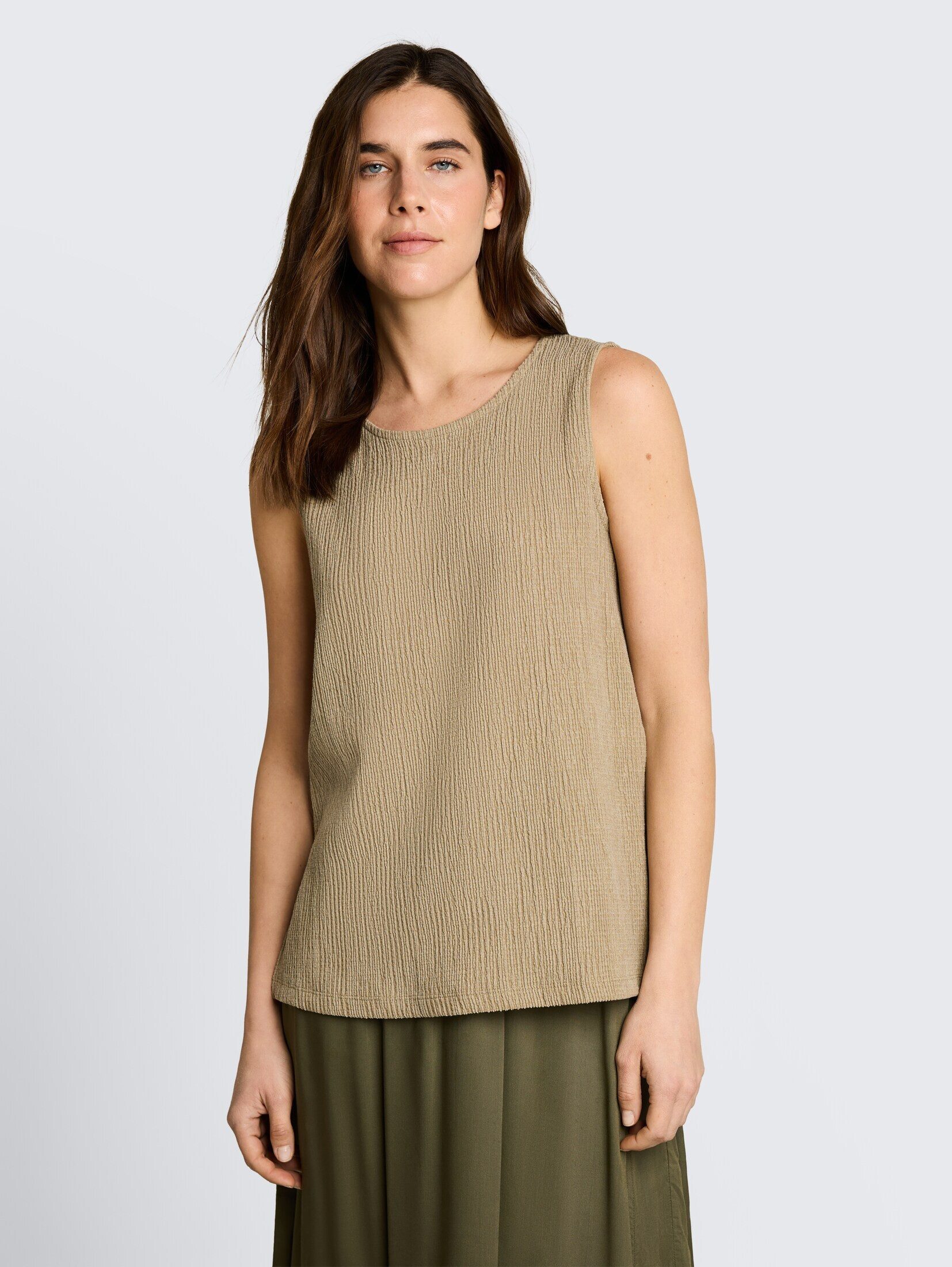 TOM TAILOR Trägertop T-Shirt Crinkle Top mit Seitenschlitzen