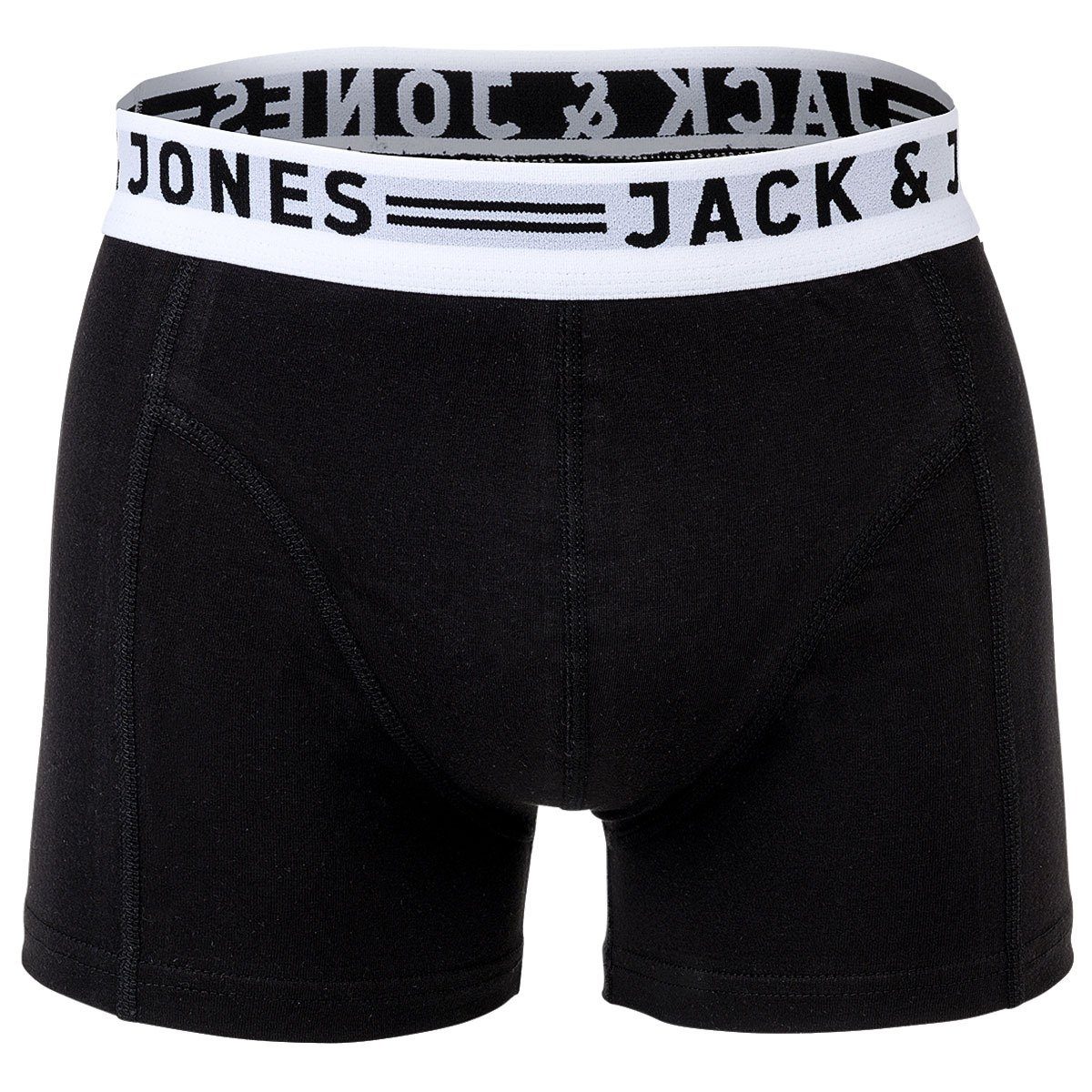 Boxer Jack SENSE Pack Jones & Herren Shorts, 6er Schwarz/Weiß TRUNKS Boxer -