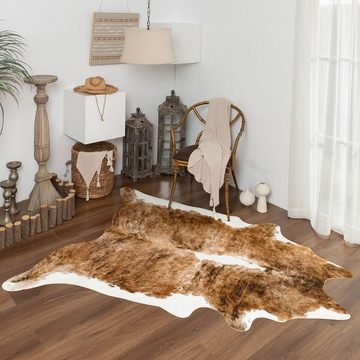 Teppich Cowhide, Taleta, Höhe: 3 mm, kuhfell kunstfell, Schlafzimmer, Wohnzimmer Teppich, Rindslederteppich, 155 x 190 cm