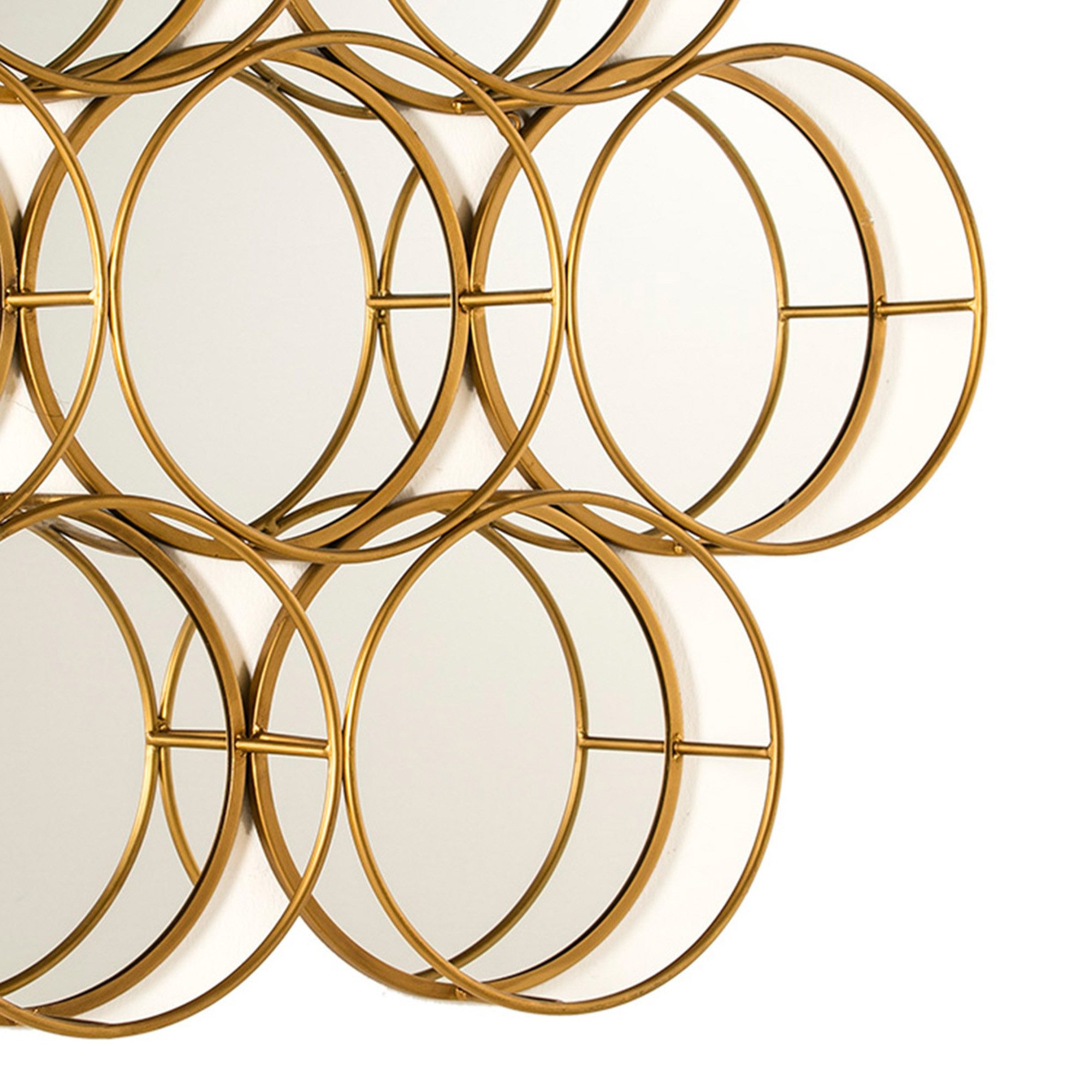 Cosy Home Ideas Wandspiegel Spiegel rund 7 Einzelspiegel Metall gold farbig, Wandspiegel