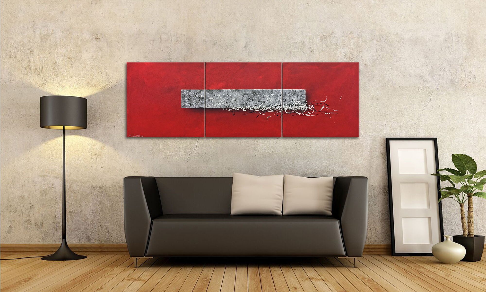 WandbilderXXL Gemälde Clear Emotions 180 x 60 cm, Abstraktes Gemälde, handgemaltes Unikat