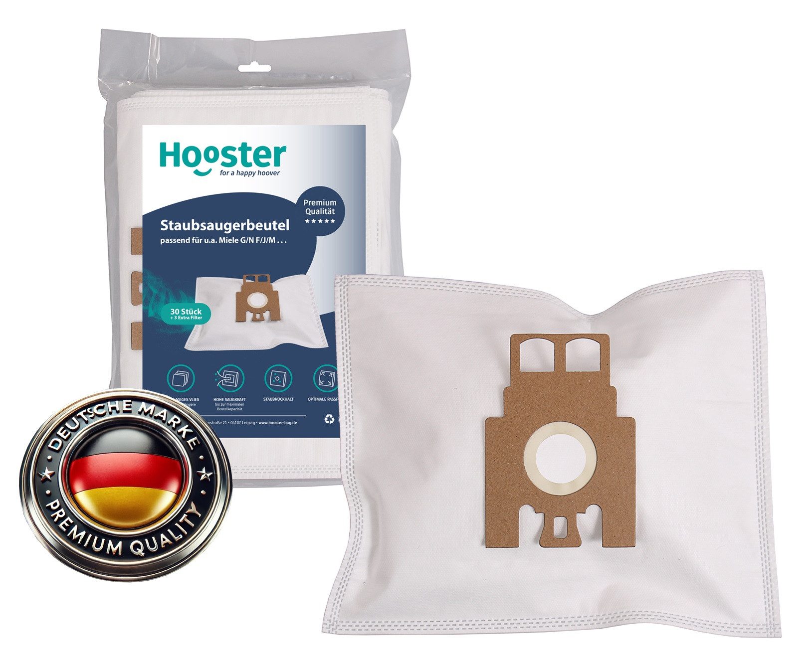 Hooster Staubsaugerbeutel 30 Stück für Miele S8360 / S 8360 Powerline, /Ecoline Beutel inkl. Microfilter