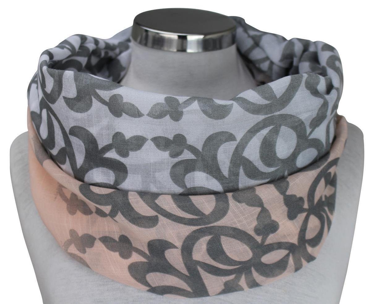 Schlauchschal Aus Seide Viscose Seiden-Blumen Loop Schal – Halstuch Aus Seide & Viskose Für Damen Loop Schal Glitzer
