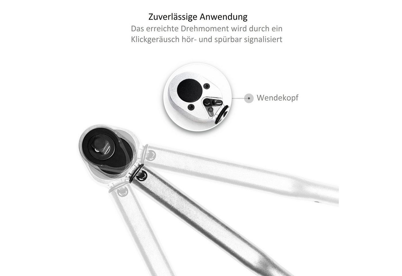 Thumbnail - S&R Drehmomentschlüssel Set 1/2" 560 mm 40-210 Nm, bruchfest aus Chrom-Vanadium-Stahl mattiert (Set, + Verlängerung 125 ...
