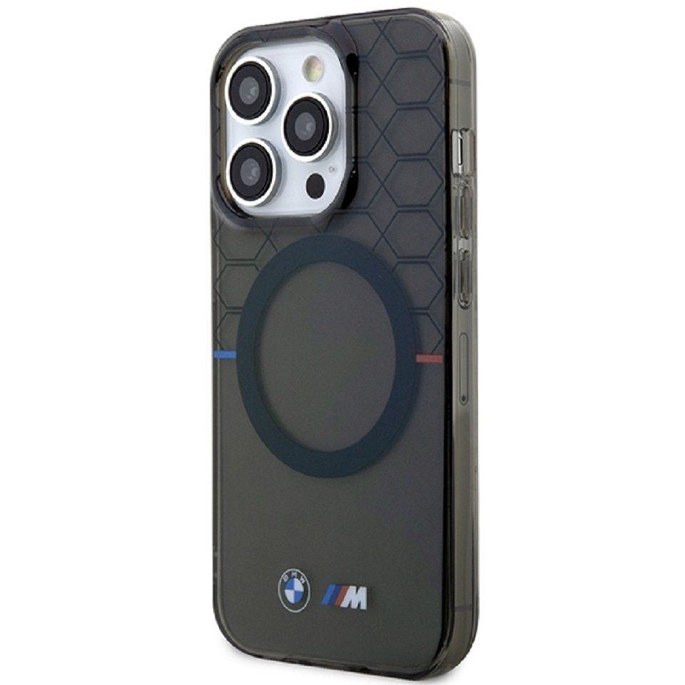 BMW Handyhülle Case iPhone 14 Pro Silikon Tricolor MagSafe kompatibel 6,1 Zoll, Kantenschutz