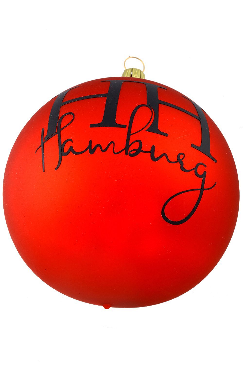 Hamburger Weihnachtskontor Weihnachtsbaumkugel Rote handdekoriert - Dekohänger mundgeblasen Hamburg, Kugel - 