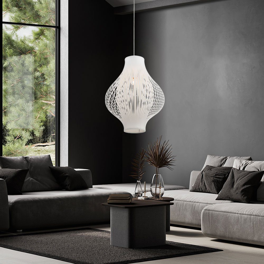etc-shop LED Pendellampe Gitter Esstischleuchte Warmweiß, Pendelleuchte, inklusive, Wohnzimmerlampe weiß Hängelampe LED Leuchtmittel