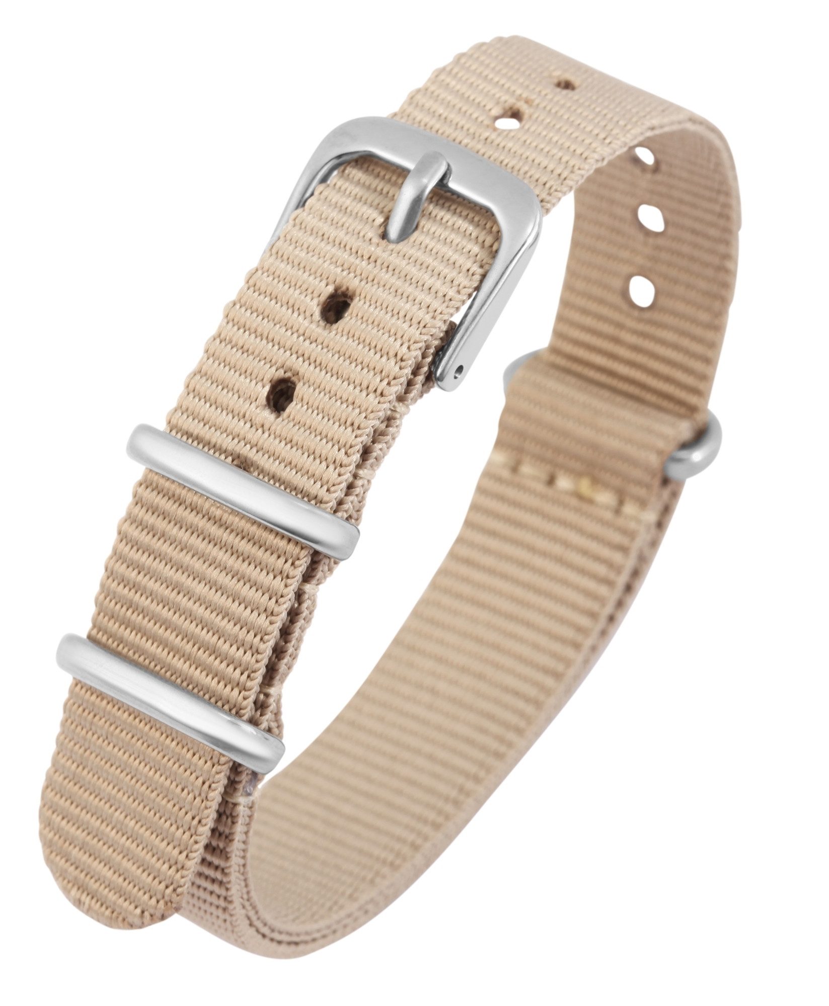 Steinmeister Uhrenarmband ET0522 Hochwertiges Nylonarmband 14 - 22 mm beige