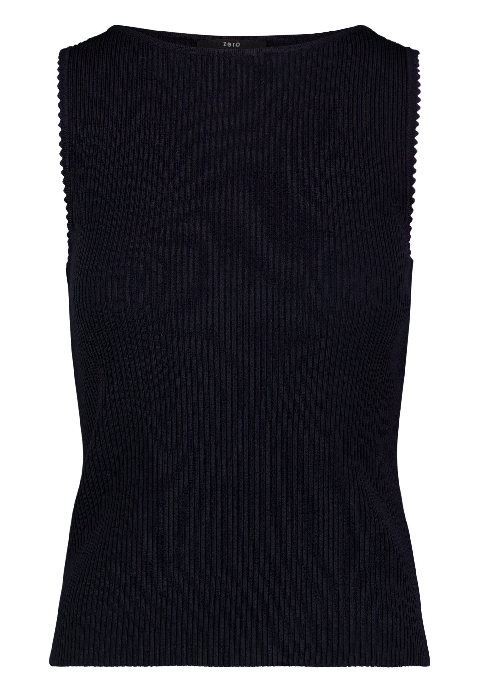 Zero Stricktop Damen ohne Arm mit Wellenkante