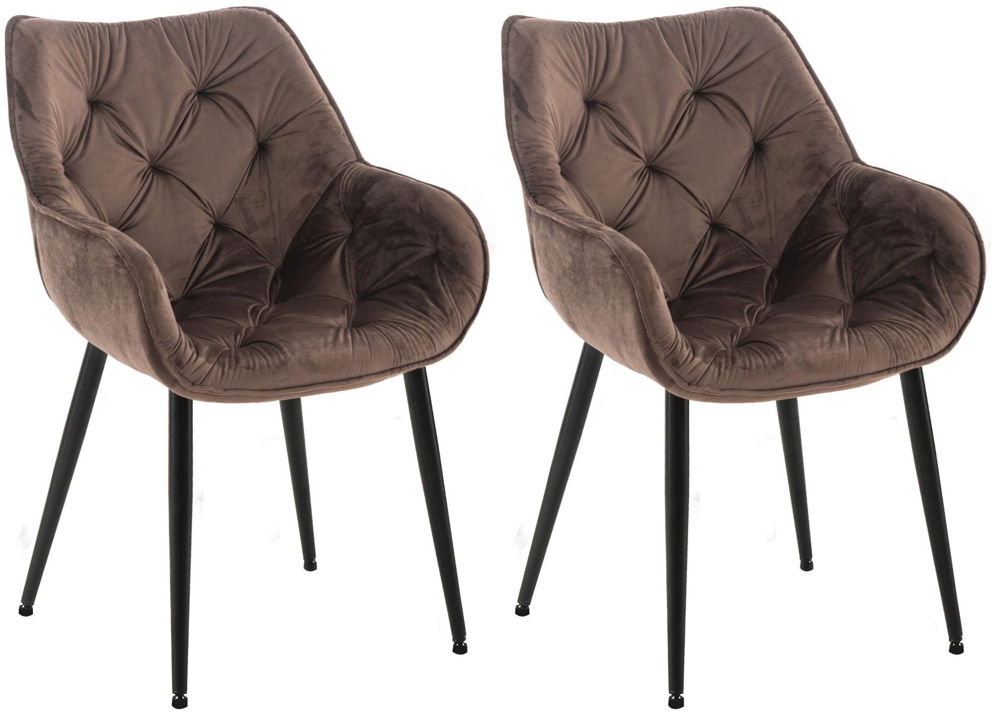 CLP Esszimmerstuhl Tanna Samt (2er Set, 2 St), mit Armlehnen und 4-Fuß Meta günstig online kaufen