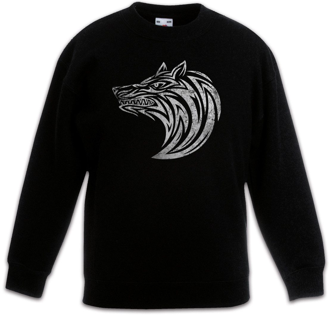 Sweatshirt Tribal Wolf I Kinderpullover Kunst Art Kelten Tattoo Knoten Keltisch