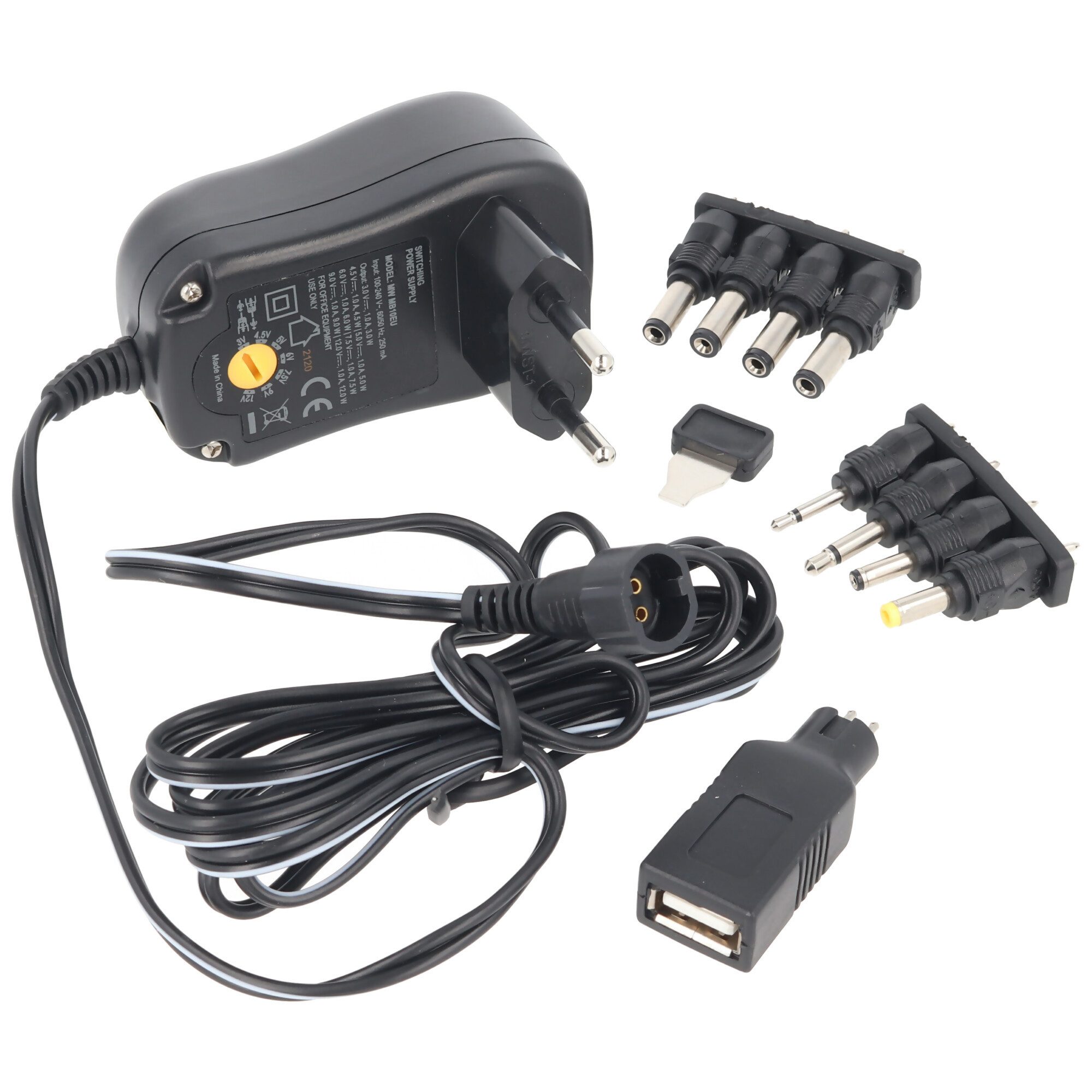 Universal Stabilisiertes Schaltnetzteil Eco-Friendly mit 1000mA USB-Ladegerät