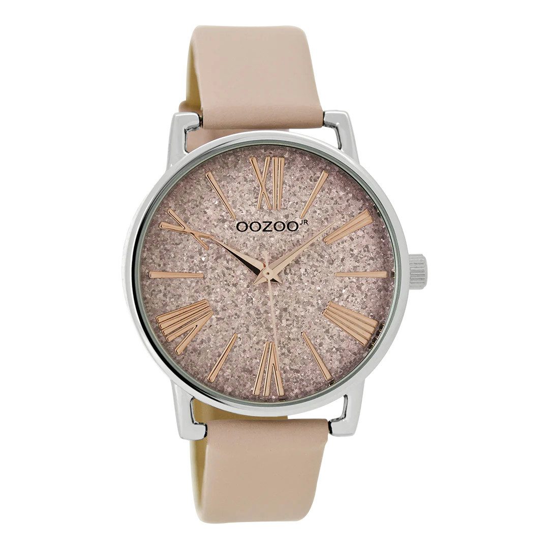 OOZOO Quarzuhr Damen Armbanduhr Rosa – Lederarmband 38 mm, Elegante Quarzuhr JR302, für Modebewusste