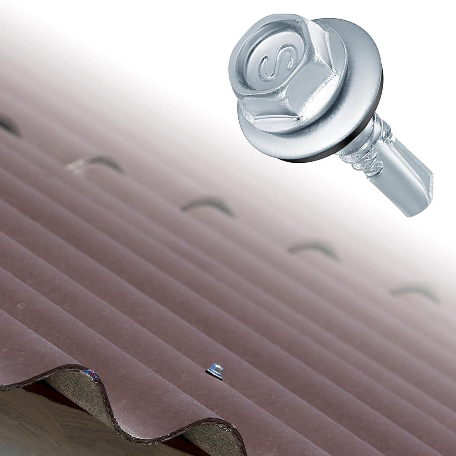 LuxusKollektion Spenglerschraube Trapezblechschrauben Sechskant Dichtung 4,8x19mm 150 Stk 150-M4.8x19mm