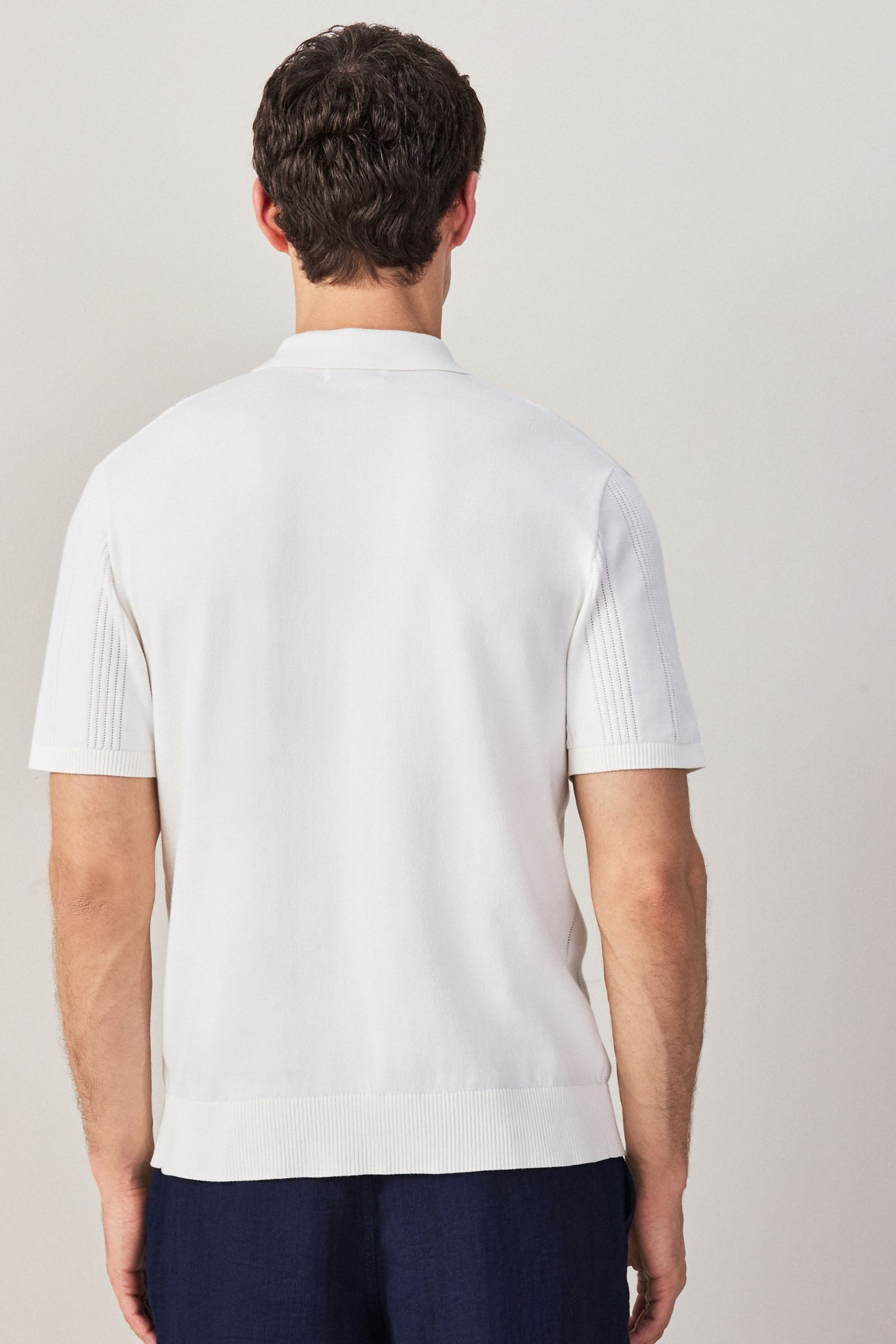 Next Poloshirt Regular Fit Poloshirt aus Strick, Pointelle (1-tlg) günstig online kaufen