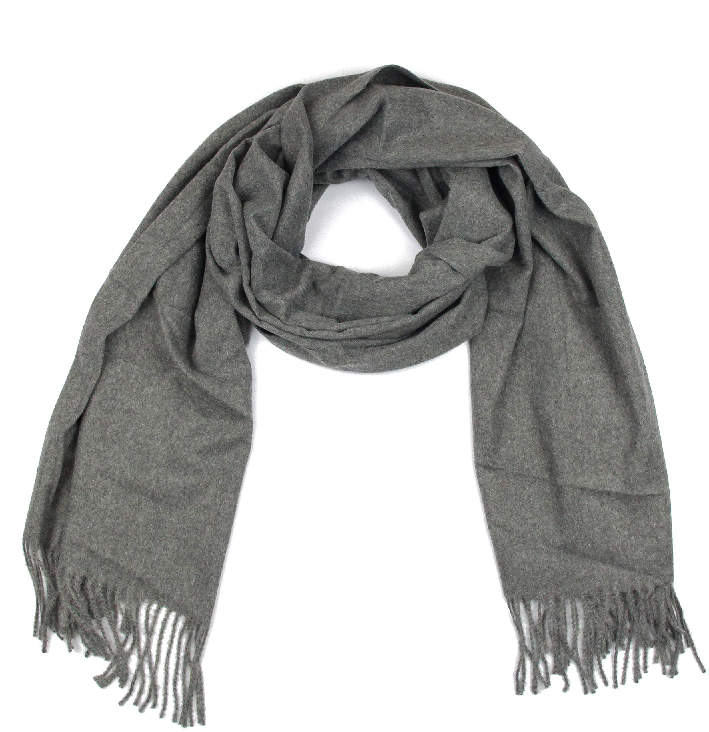 Frentree Schal Winterschal Damen Herren Schal, Basic Einfarbig Unisex für Herbst, Winter, 180 x 65 cm groß mit Fransen, Weich Warm Vielseitig Tragbar