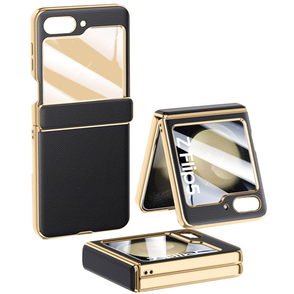 FELIXLEO Smartphone-Hülle Displayschutzfolie Handyhülle für Samsung Galaxy Z Flip 5 Hülle mit