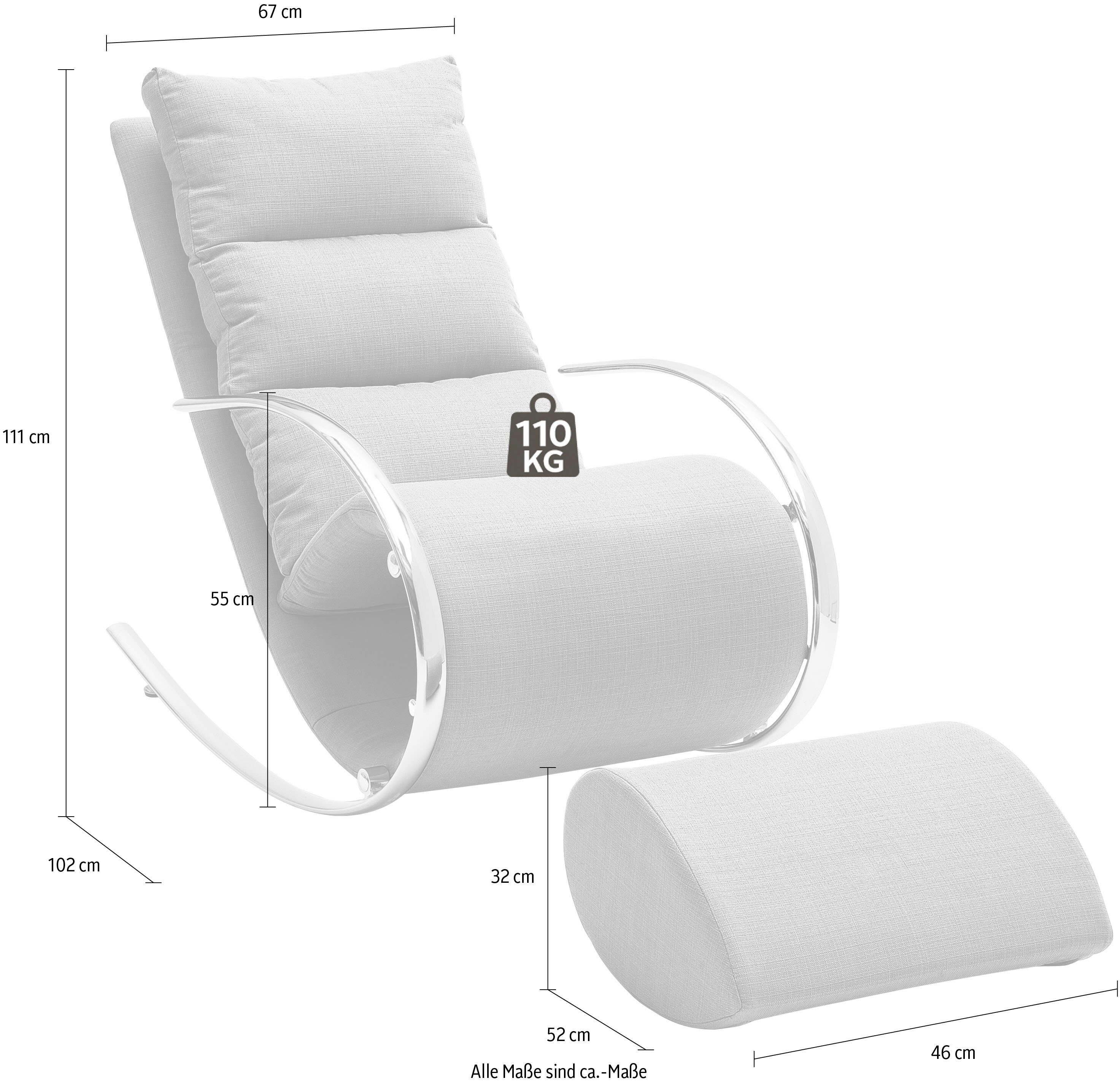 MCA furniture Relaxsessel York, Relaxsessel | kg Hocker, belastbar 100 rot mit bis rot
