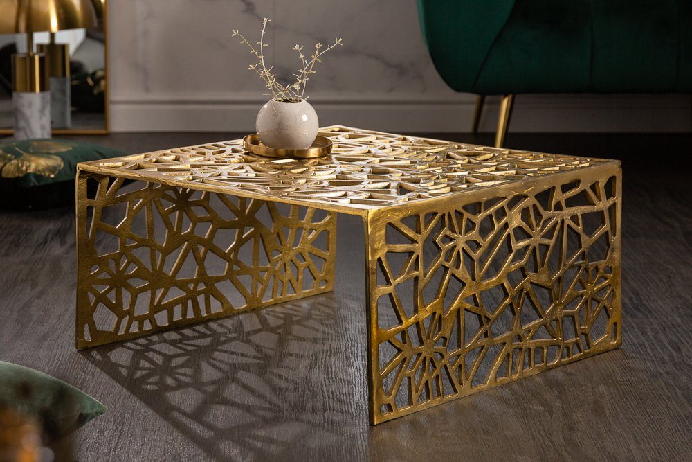 riess-ambiente Couchtisch ABSTRACT 60cm gold, Wohnzimmer · Metall · eckig ·  Handarbeit · Gap Design · Modern