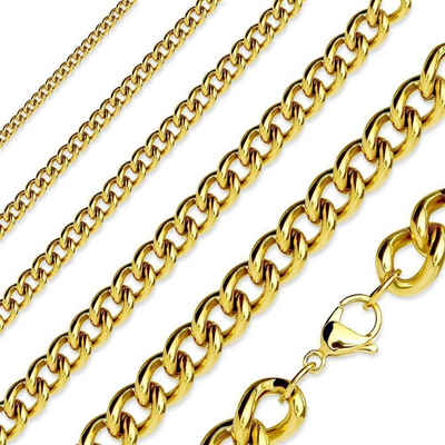 BUNGSA Goldkette Kette Panzerkette Gold aus Edelstahl Unisex (1-tlg), Halskette Necklace