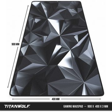 Titanwolf Gaming Mauspad, 900 x 400mm XXL Mousepad - verbessert Präzision & Geschwindigkeit