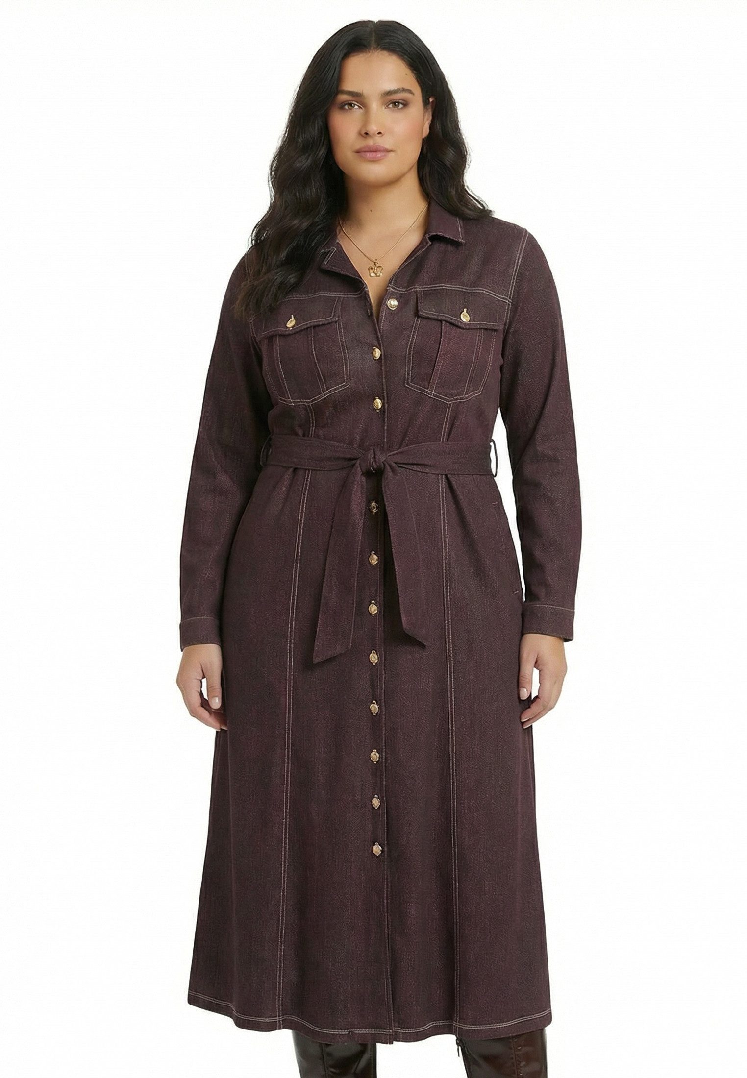YOEK A-Linien-Kleid Damen Kleid mit Langarm mit langen Ärmeln
