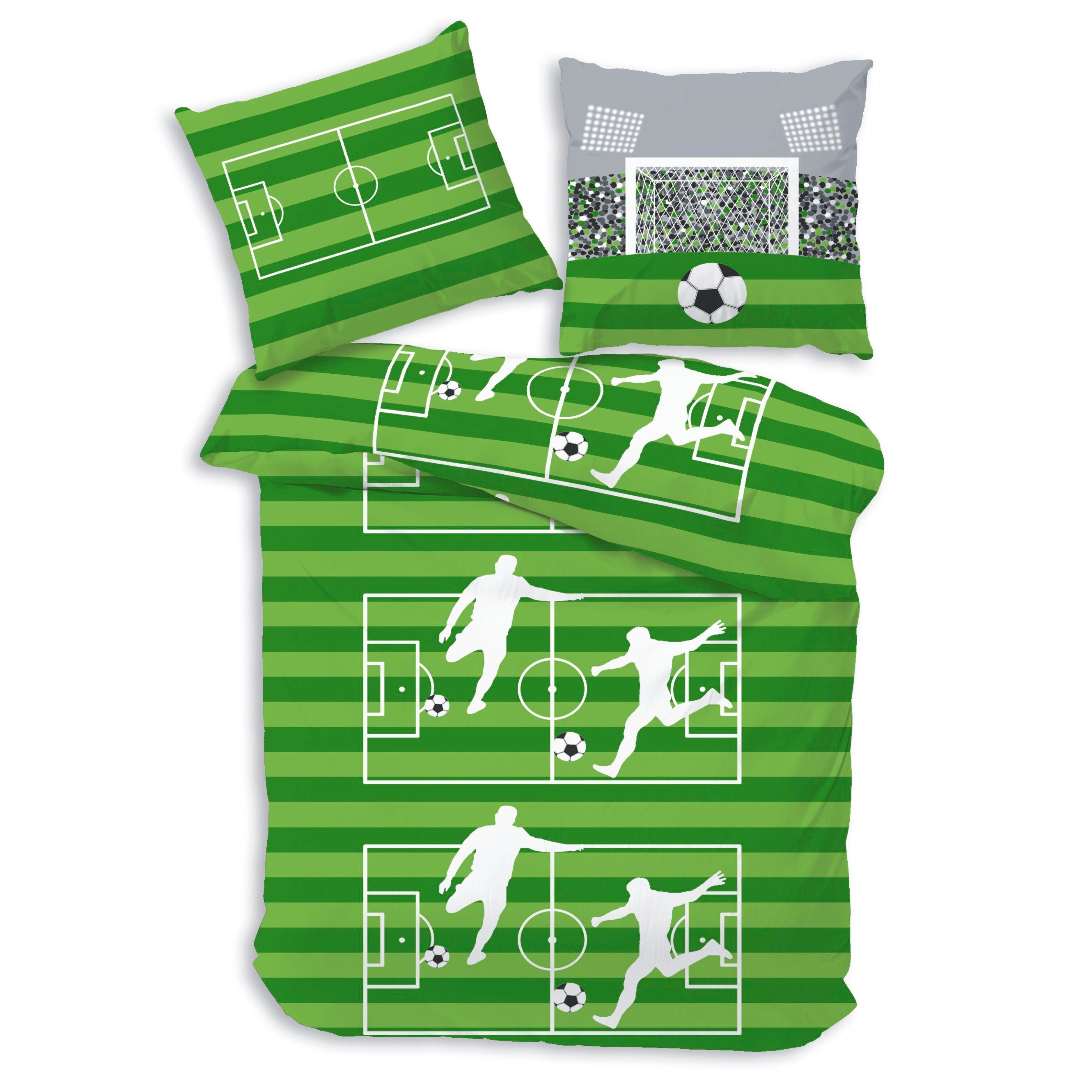 MTOnlinehandel Bettwäsche Fußball, 100 % Baumwolle, Biber, 2 teilig, Stadio günstig online kaufen