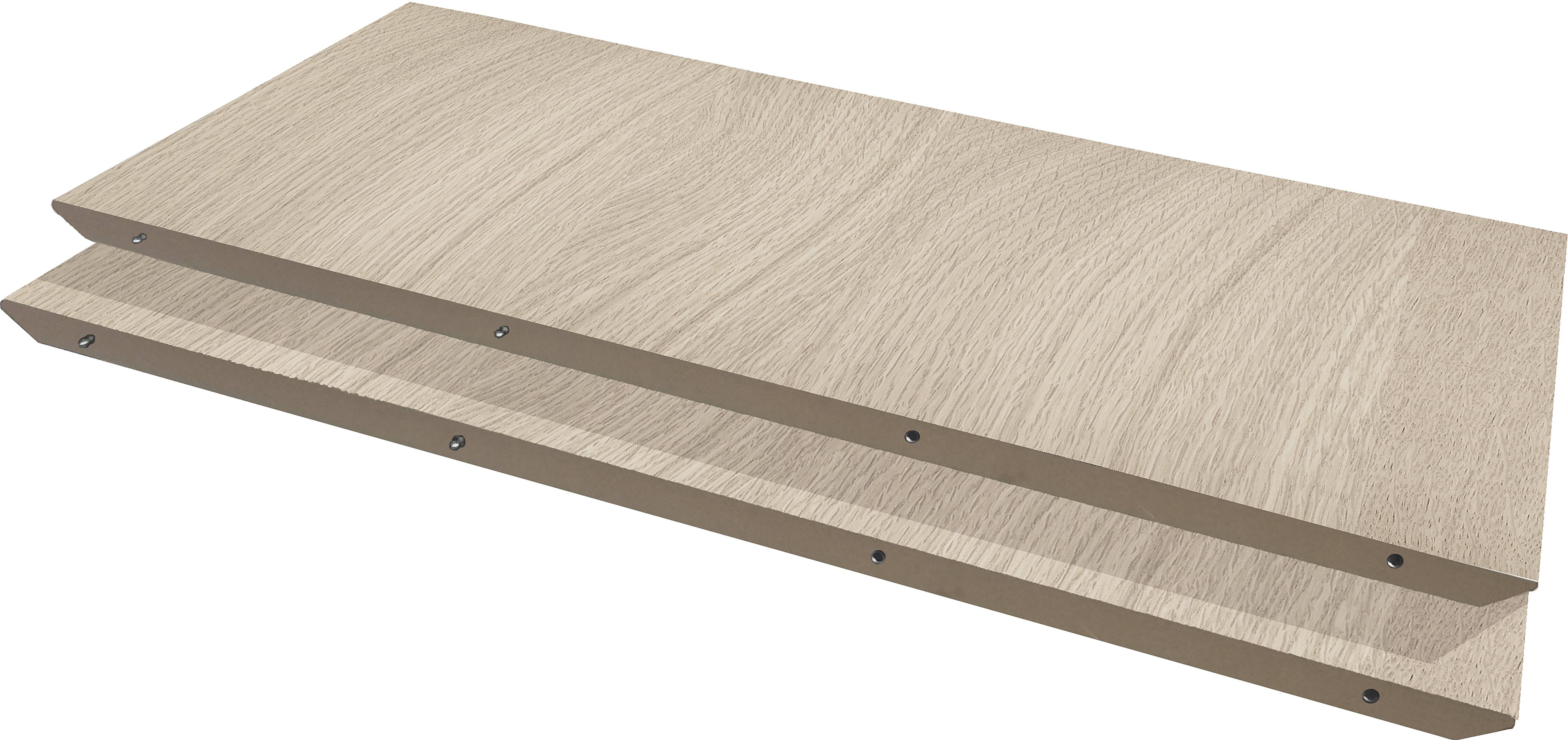 Hammel Furniture Esstisch Meza Designtisch mit Auszugsfunktion und 2 Einlegeplatten, abgerundete Tischplatte MDF, Trapez Metallgestell