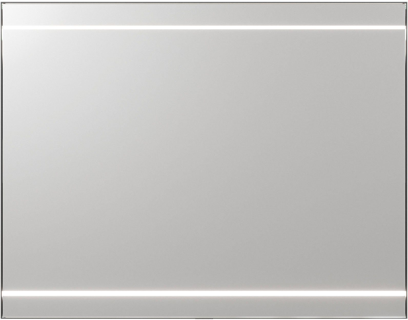 Saphir Badmöbel-Set Balto 2-teilig Mineralmarmor-Waschtisch mit LED-Spiegel, Waschplatz, (2-St), 92 cm breit, mit 2 Schubladen, Badschrank inkl. Schubladendämpfer