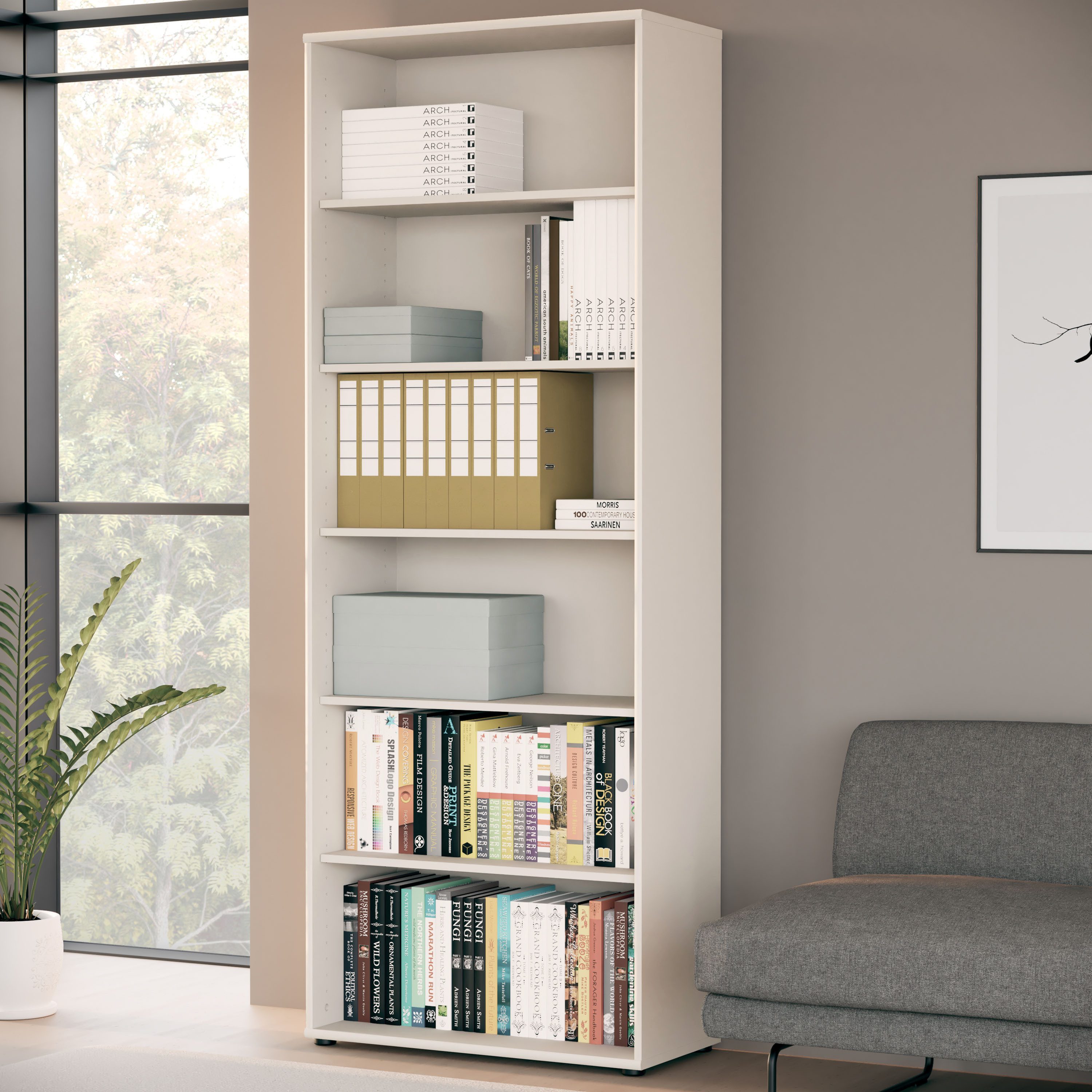 FORTE Regal Tempra, Mehrzweckregal, Höhe 197,5 cm, 5 Ablageböden, Breite 73,7 cm