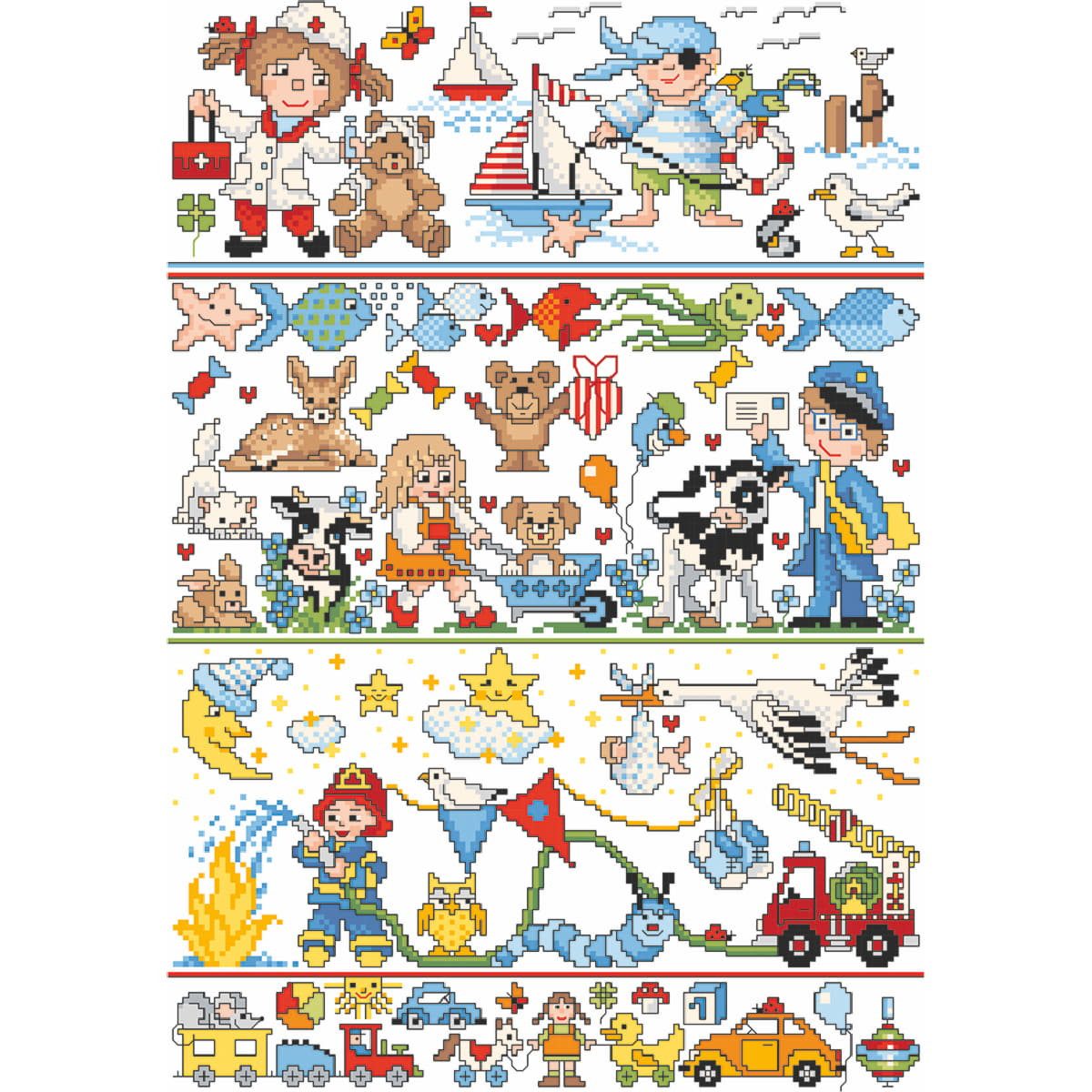 Lindner´s Kreuzstiche Kreativset Lindner´s Kreuzstich Zählmuster Vorlage "Kunterbunt Best of", 157, (embroidery kit by Marussia)