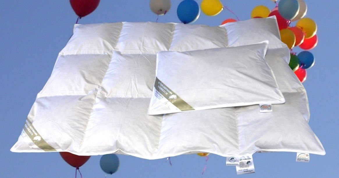 Betten Hofmann Kinderbettdecke + Kopfkissen Betten Hofmann Set Kinder Baby Daunenbett 100x135 cm Daunendecke +