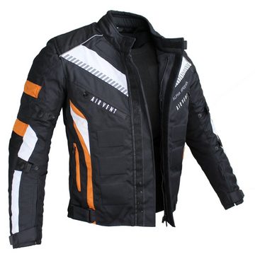 Alpha Speeds Motorradjacke Herren Motorrad Biker Textil Jacke Wasserdicht Jacke mit Protektoren Belüftungssystem, Innenjacke ist trennbar: All Season, SLIM Orange