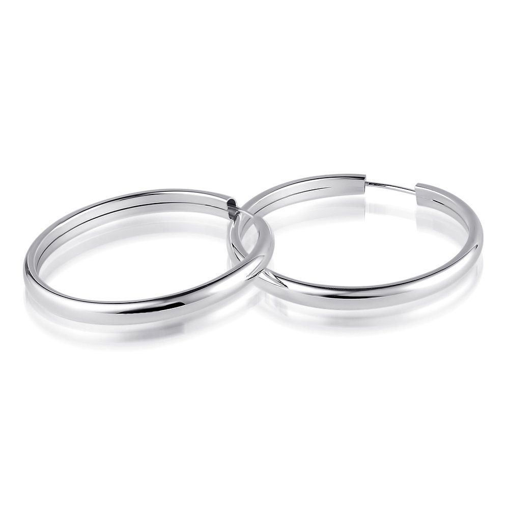 Materia Paar Creolen Damen breit Ø40mm SO-131, aus 925 Sterling Silber