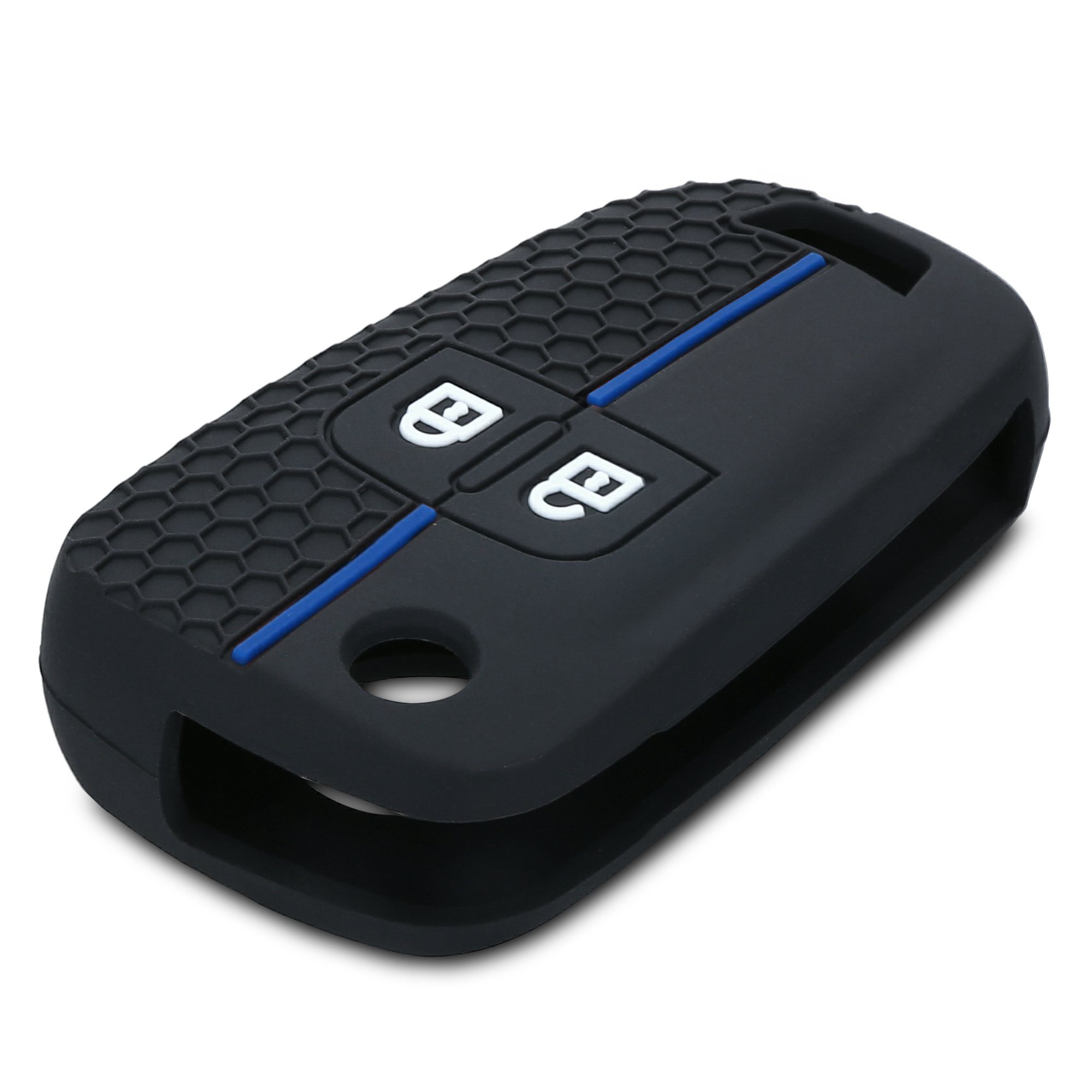 Schlüsseltasche Hülle Chevrolet, Schlüssel Autoschlüssel Cover für kwmobile Silikon Schlüsselhülle Opel Schwarz-Blau Case