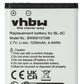 vhbw kompatibel mit CAT B30 Smartphone-Akku Li-Ion 1200 mAh (3,7 V)