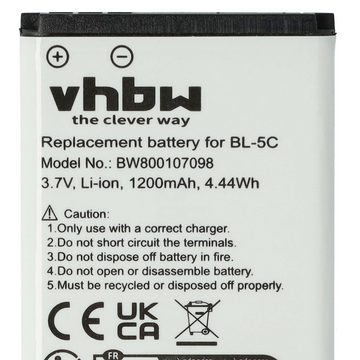 vhbw kompatibel mit Amplicomms PowerTel M6300 Handy-Akku Li-Ion 1200 mAh (3,7 V)