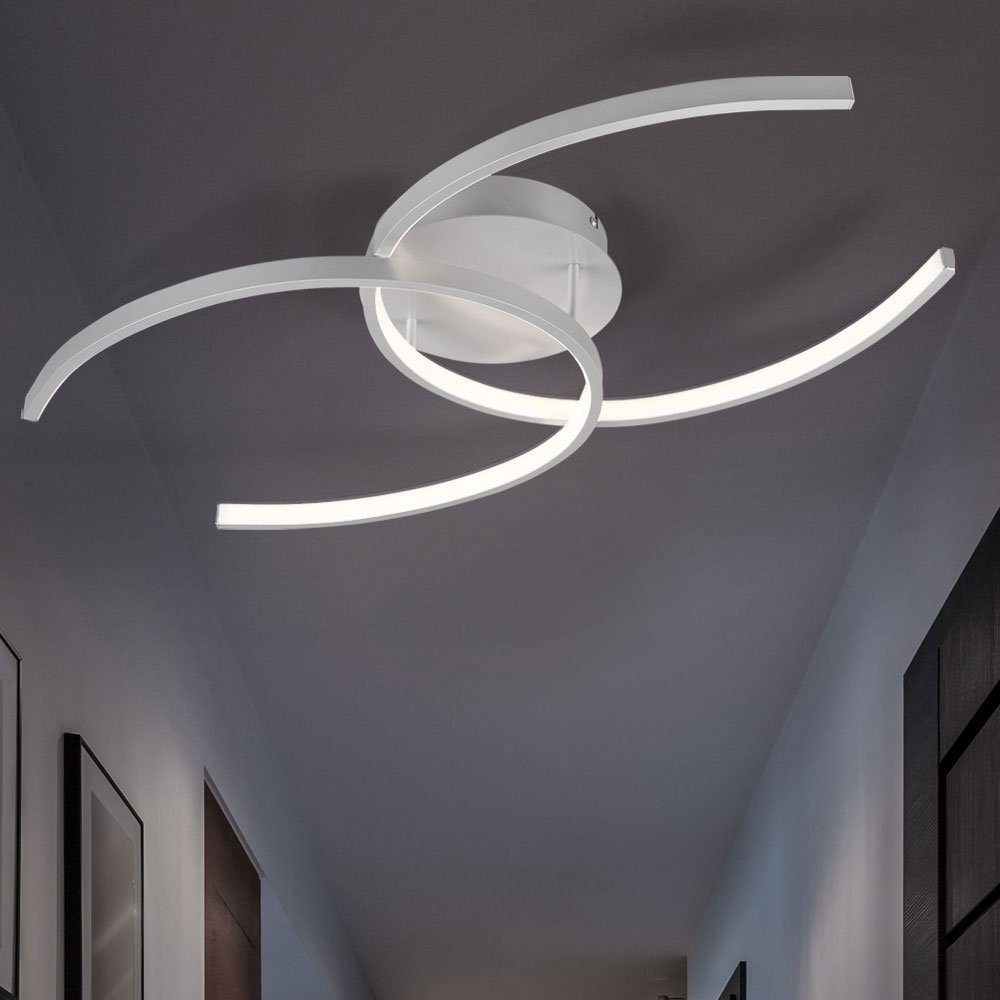 etc-shop LED Deckenleuchte, LED-Leuchtmittel Wohn fest Decken titan Lampe Zimmer Flur Ess verbaut, Beleuchtung Warmweiß, LED Design Ring