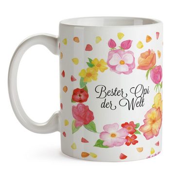Mr. & Mrs. Panda Tasse Opi - Geschenk, Tasse Sprüche, Blumen Liebe Flower, Tasse, Kaffeebech, Keramik