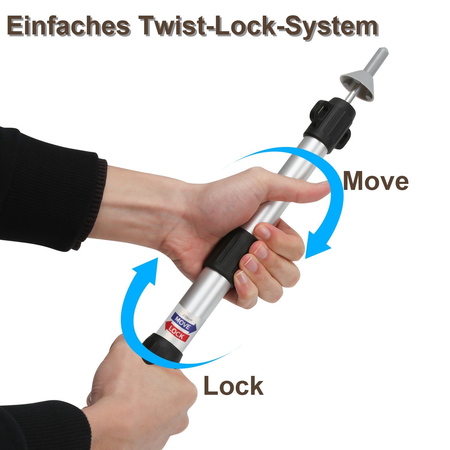 Clanmacy Zeltstange Zeltstange 4 Stück Teleskop-Zeltstange Aluminium 87.5-234.5cm