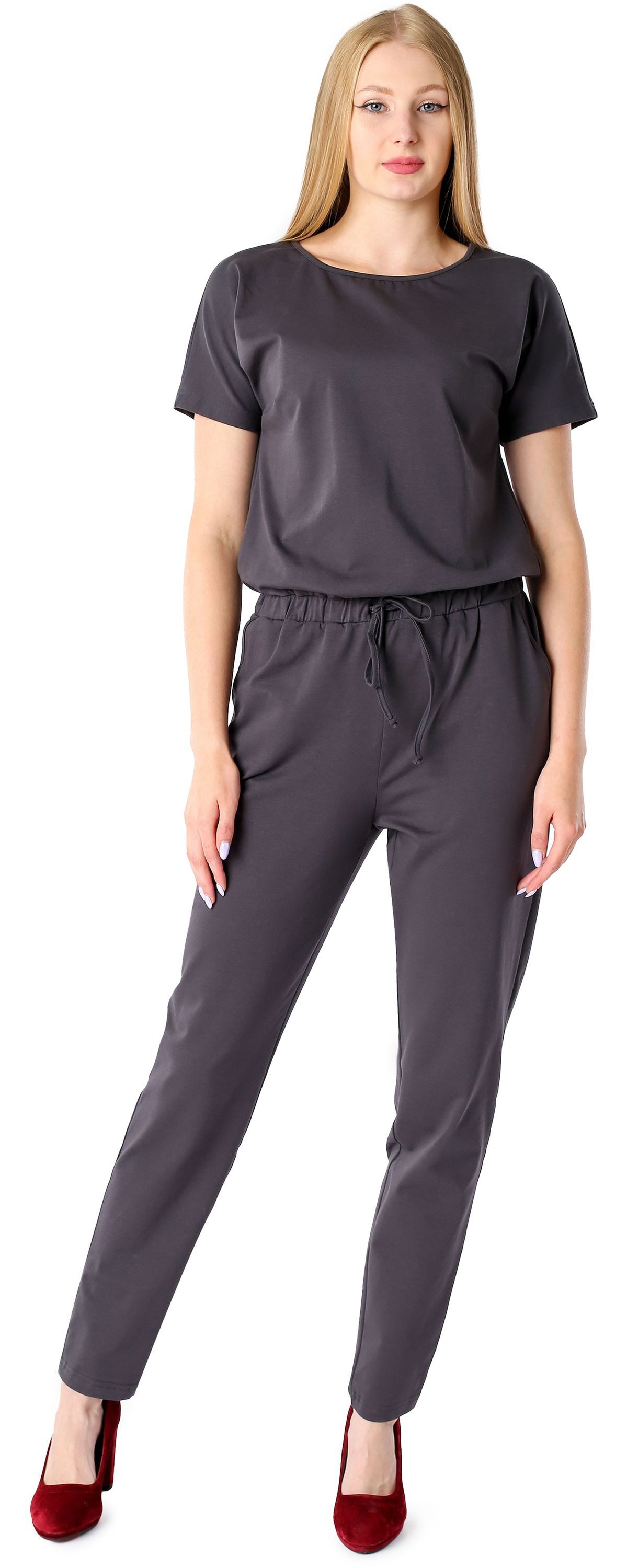 Jumpsuit Damen Hosenanzug Jumpsuit mit Bindegürtel Freizeitanzug BLV50-215