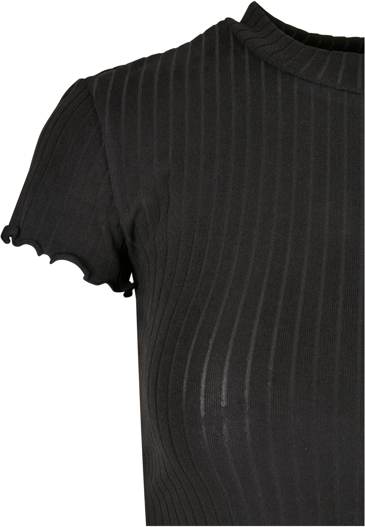 Tee URBAN Ladies CLASSICS Langarmshirt Short (1-tlg) Damen black Rib
