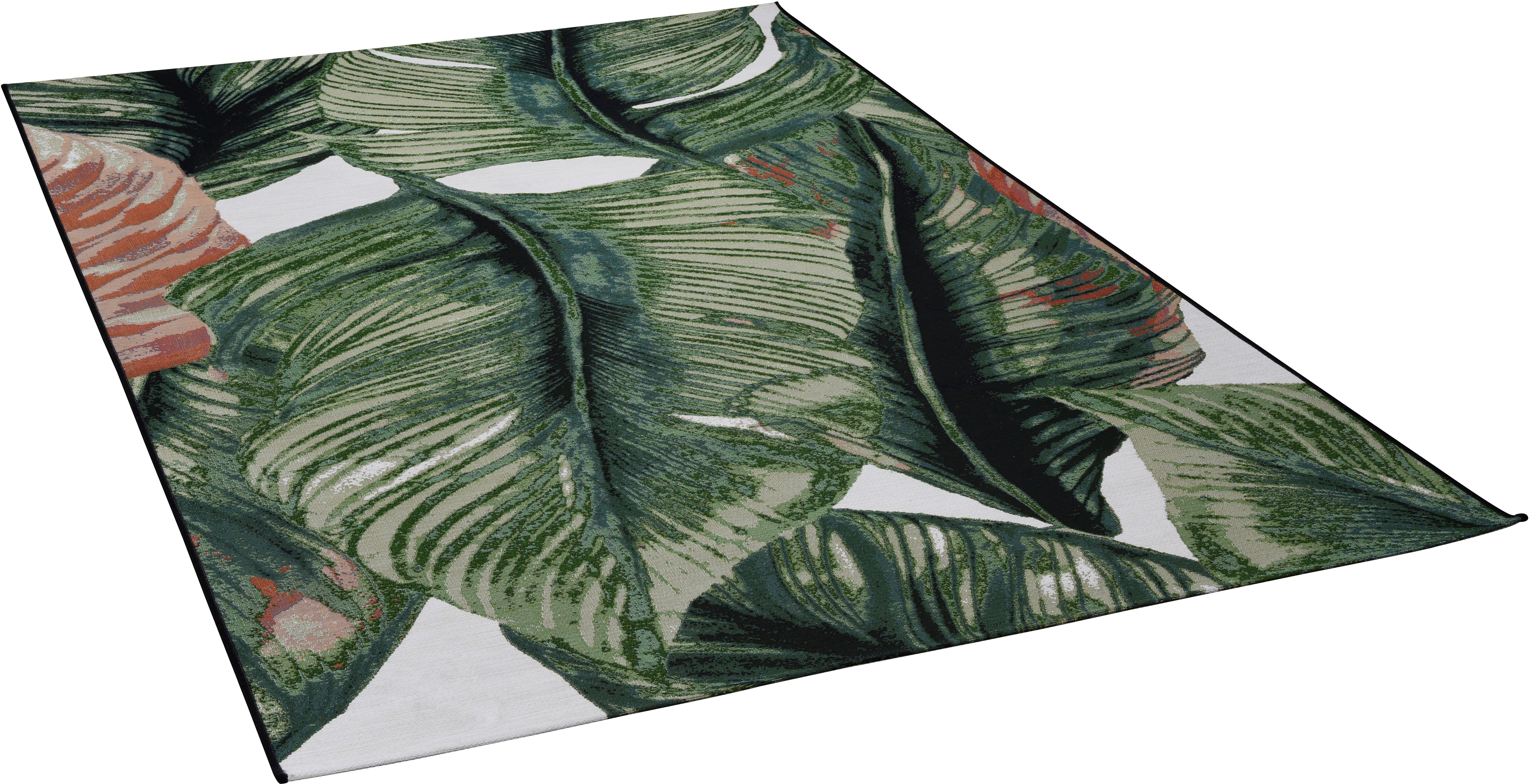 Teppich Garden Leaf, TOM TAILOR HOME, rechteckig, Höhe: 3 mm, Flachgewebe,  In- und Outdoor geeignet, Wohnzimmer | Kurzflor-Teppiche