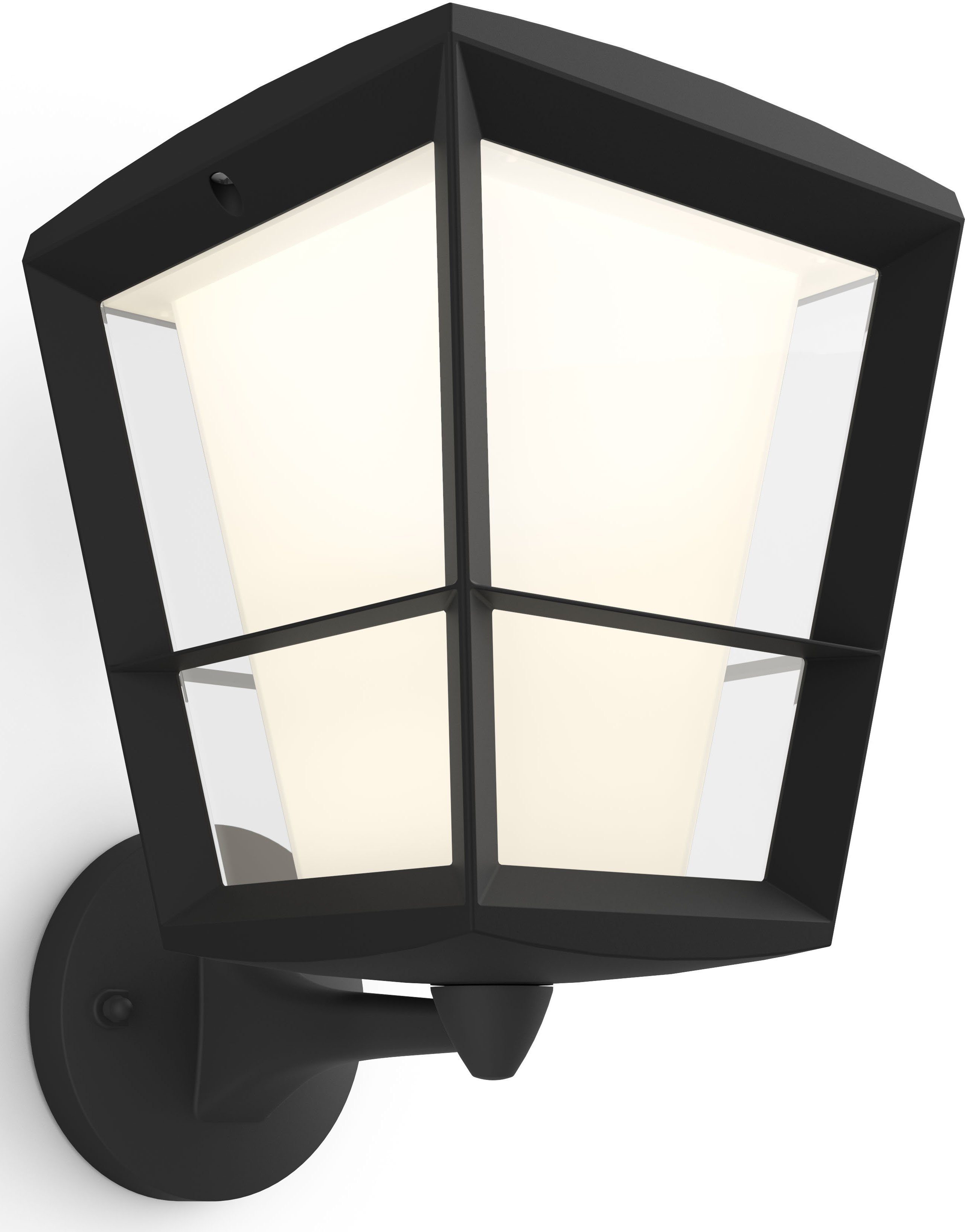 Philips Hue LED Wandleuchte Econic, Smart Home, LED fest integriert, Farbwechsler, IP44, Hochvolt-System, Anschluss an vorh. Stromleitung, Laternenform